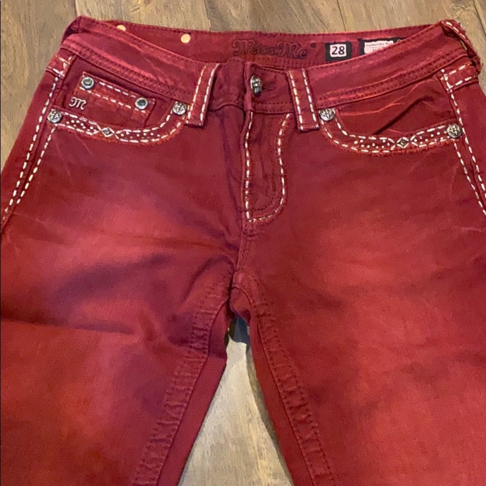 Miss me jeans burgundy color excellent condition